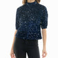 Nicole Miller - Ava Velvet Sequin Short Sleeve Top