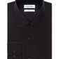 Camisa social masculina Calvin Klein Classic Fit, sem passar roupa, com gola aberta e espinha de peixe, preta, tamanho 32x33