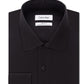 Camisa social masculina Calvin Klein Classic Fit com gola aberta e sem ferro, preta, tamanho 16x32x33