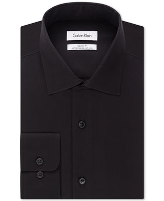 Calvin Klein Men's Classic Fit Non Iron Spread Collar Dress Shirt Black Size 16X32X33