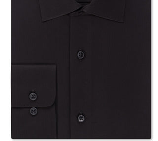 Calvin Klein Men's Steel Classic Fit Non Iron Performance Herringbone Spread Collar Dress Shirt Black Size 17X34-35