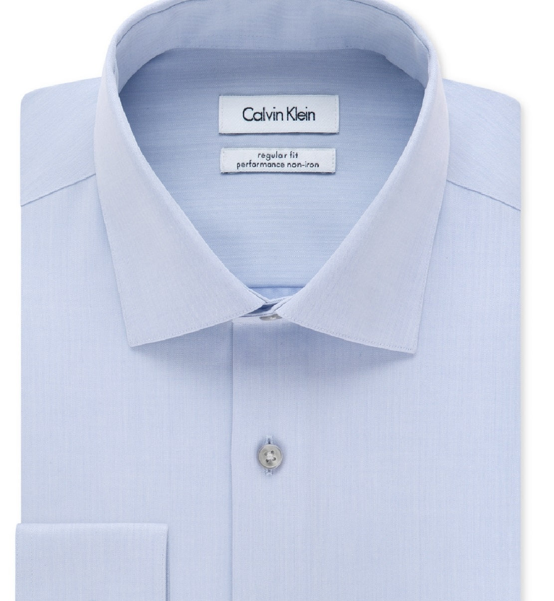 Camisa social masculina Calvin Klein Classic Fit com gola aberta e sem ferro, tamanho azul, 15x32x33