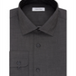 Camisa social masculina Calvin Klein Steel Classic-Fit, sem passar a ferro, com gola aberta e espinha de peixe, cinza, tamanho 18, 36-37