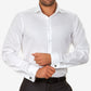 Camisa social masculina Calvin Klein Slim Fit com punho francês e sem ferro, branca, tamanho 17,5 x 34 x 35