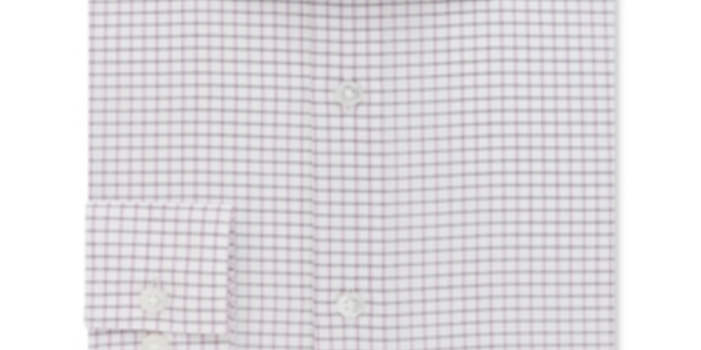 Camisa social Calvin Klein Classic Fit Masculina, sem passar a ferro, rosa, xadrez, tamanho cinza, 15x32x33