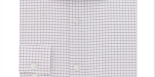 Camisa social Calvin Klein Classic Fit Masculina, sem passar a ferro, rosa, xadrez, tamanho cinza, 15x32x33