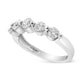 14K White Gold 1.00 Cttw Brilliant Round Cut Diamond 5-Stone Band Ring (H-I Color, SI2-I1 Clarity) - Ring Size 7