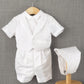 Lauren Madison Baby Boy's Cross Dobby Batizado Terno Branco Tamanho 0-3 M