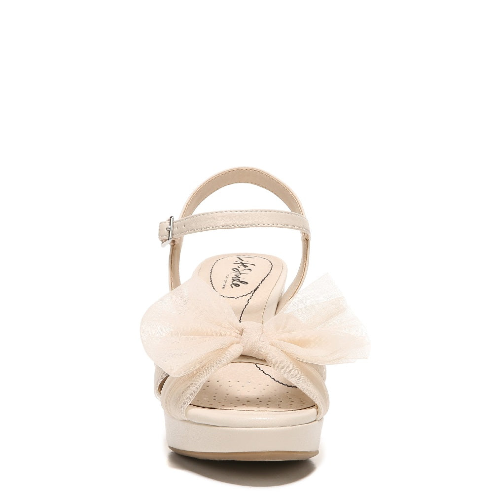 Sandália plataforma Lifestride Last Dance feminina bege tamanho 8,5 W