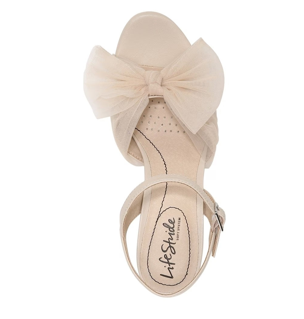 Sandália plataforma Lifestride Last Dance feminina bege tamanho 8,5 W