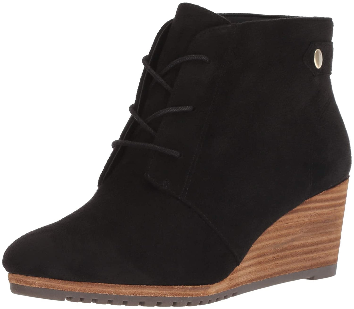 Bota feminina Dr. Scholl's Conquer Wedge preta, tamanho 7 M