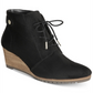 Bota feminina Dr. Scholl's Conquer Wedge preta, tamanho 7 M