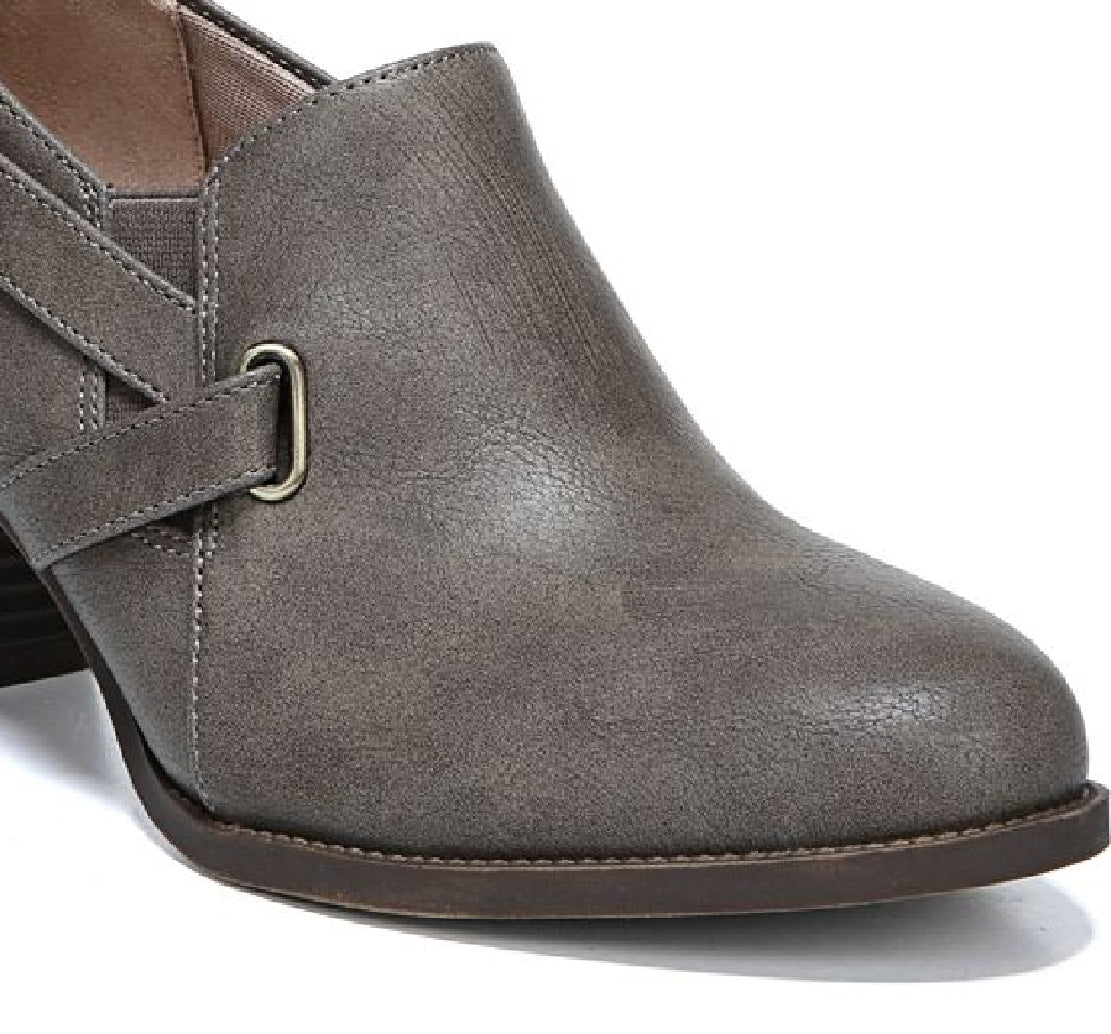 Botas casuais femininas LifeStride Jenson Bootie marrom tamanho 7 M