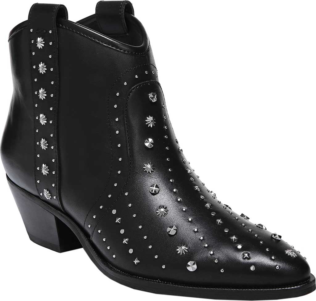 Sam Edelman Brian Bota de cano alto de couro feminina, preta, tamanho 8,5 M