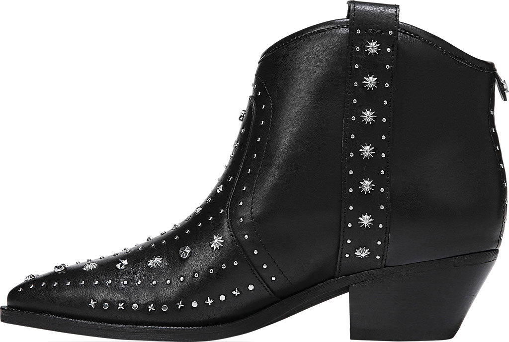 Sam Edelman Brian Bota de cano alto de couro feminina, preta, tamanho 8,5 M