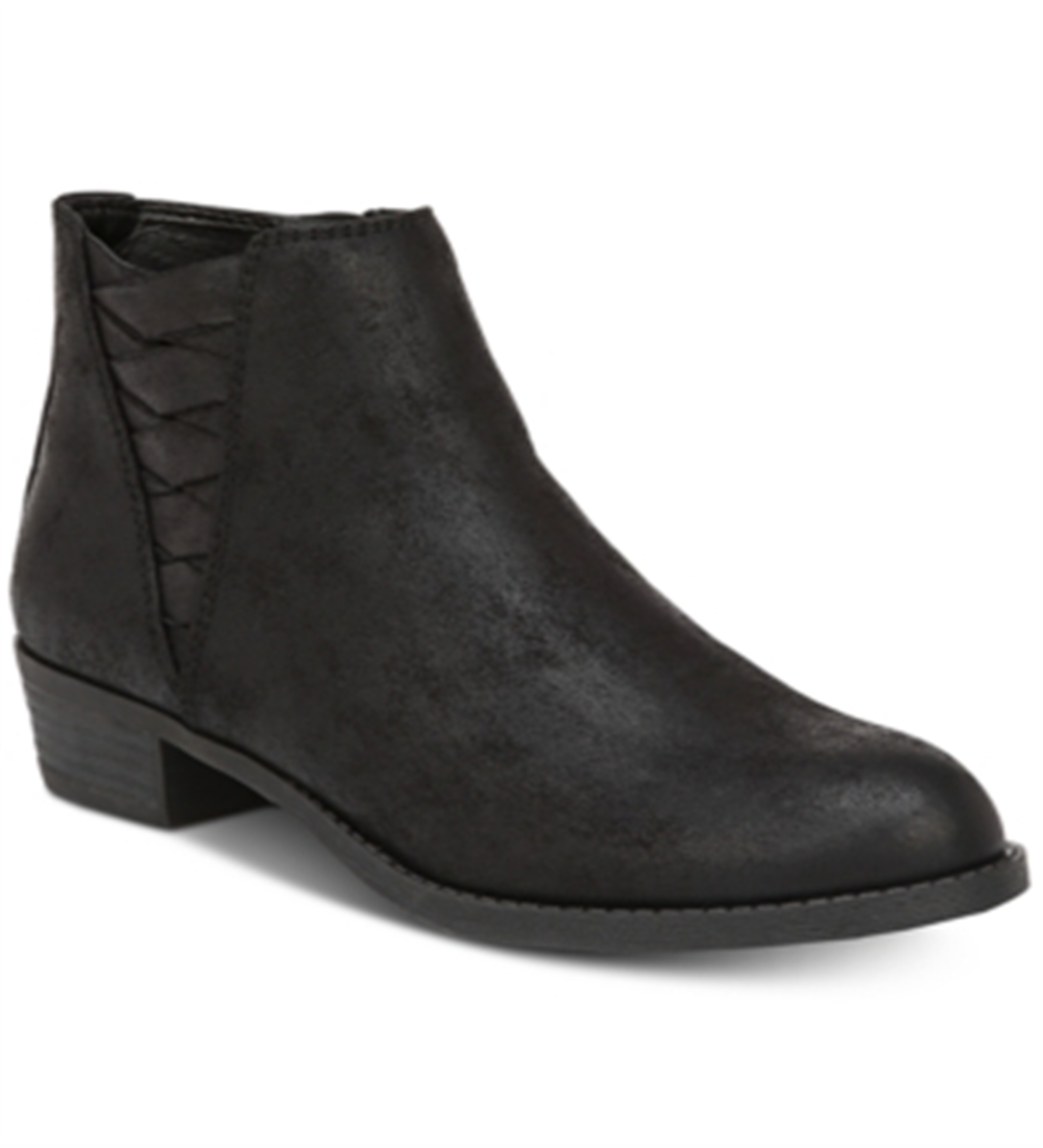 Botas femininas de camurça Bert com recortes, tamanho 9 M, pretas, da Carlos By Carlos Santana