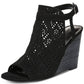 Sandália feminina Gabrielle Wedge Carlos by Carlos Santana, preta, tamanho 10