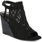 Sandálias femininas Gabrielle Slingback com salto plataforma e salto plataforma Carlos by Carlos Santana, tamanho 11, pretas