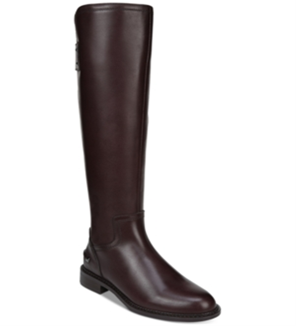 Franco Sarto Botas femininas Henrietta de couro, bico amendoado, cano alto, marrom, tamanho 6 M