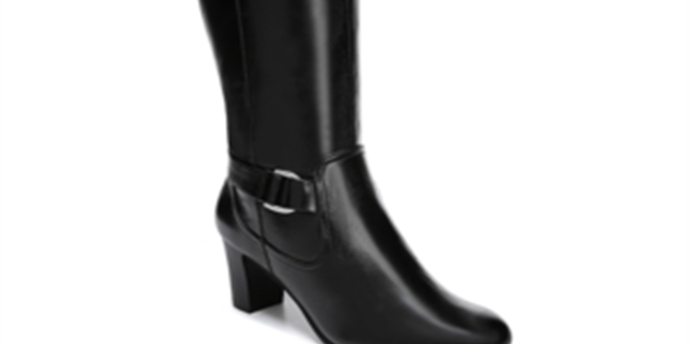 Botas LifeStride Marta Pretas de Cano Alto Femininas, Tamanho 10W