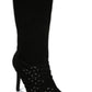 Bota feminina Fergie Adley Tall preta tamanho 7 M