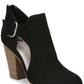 Bota feminina Fergalicious Palmer Cut Out preta tamanho 7 M