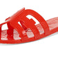 Sandália feminina Sam Edelman Bay Jelly Slide vermelha tamanho 8 M