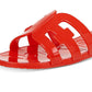 Sandália feminina Sam Edelman Bay Jelly Slide vermelha tamanho 8 M