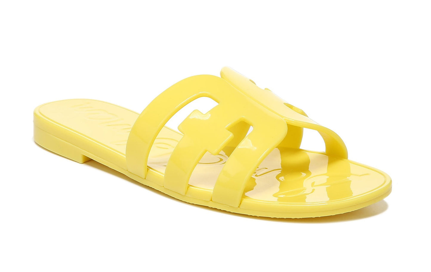 Sandália feminina Sam Edelman Bay Jelly Slide, amarela, tamanho 7M