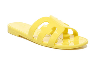 Sandália feminina Sam Edelman Bay Jelly Slide, amarela, tamanho 7M