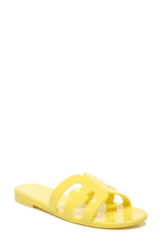 Sandália feminina Sam Edelman Bay Jelly Slide, amarela, tamanho 7M