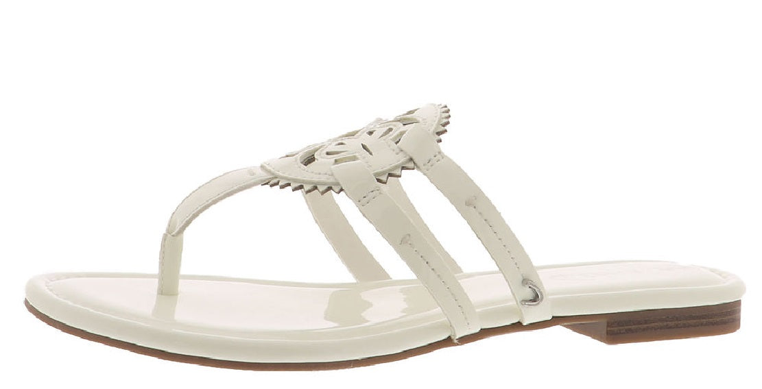 Sandálias rasteiras femininas Circus Ny Canyon Medallion, brancas, tamanho 5,5 m