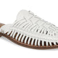 Sam Edelman Mule de couro feminino, confortável, com amortecimento, Keelyn, bico redondo, salto bloco, tamanho 6,5, branco