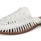 Sam Edelman Mule de couro feminino, confortável, com amortecimento, Keelyn, bico redondo, salto bloco, tamanho 6,5, branco