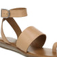 Sandálias femininas Franco Sarto Gracious Leather com bico aberto e tira no tornozelo, tamanho 6,5 M