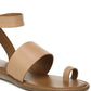 Sandálias femininas Franco Sarto Gracious Leather com bico aberto e tira no tornozelo, tamanho 6,5 M