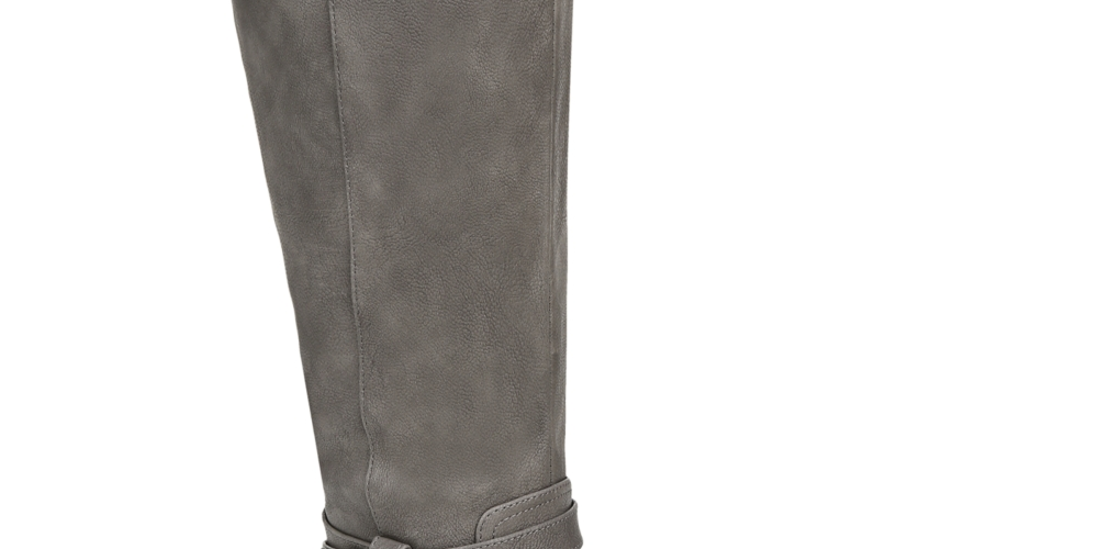 Botas Lifestride Xtrovert de cano alto e cano largo para mulheres, cinza, tamanho 9M