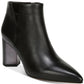 Franco Sarto Botas Femininas Nest Couro Bico Fino Cano Curto Pretas Tamanho 9 M