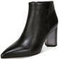 Franco Sarto Botas Femininas Nest Couro Bico Fino Cano Curto Pretas Tamanho 9 M