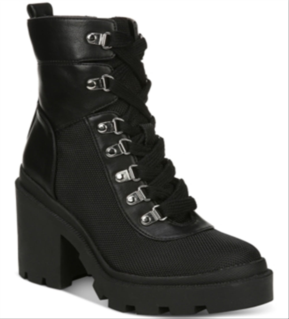 Botas de combate femininas Sam Edelman Lambert, pretas, tamanho 5,5 m