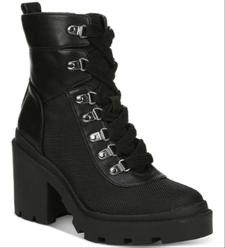 Botas de combate femininas Sam Edelman Lambert, pretas, tamanho 5,5 m