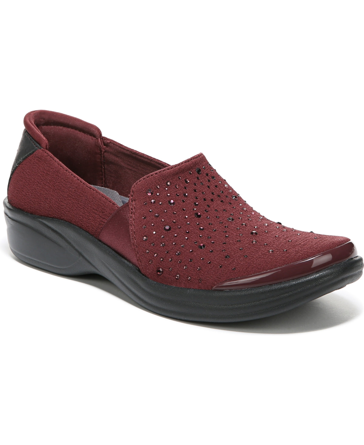 Sapatos femininos Bzees com strass e sementes de papoula, tamanho 6 M, vermelho
