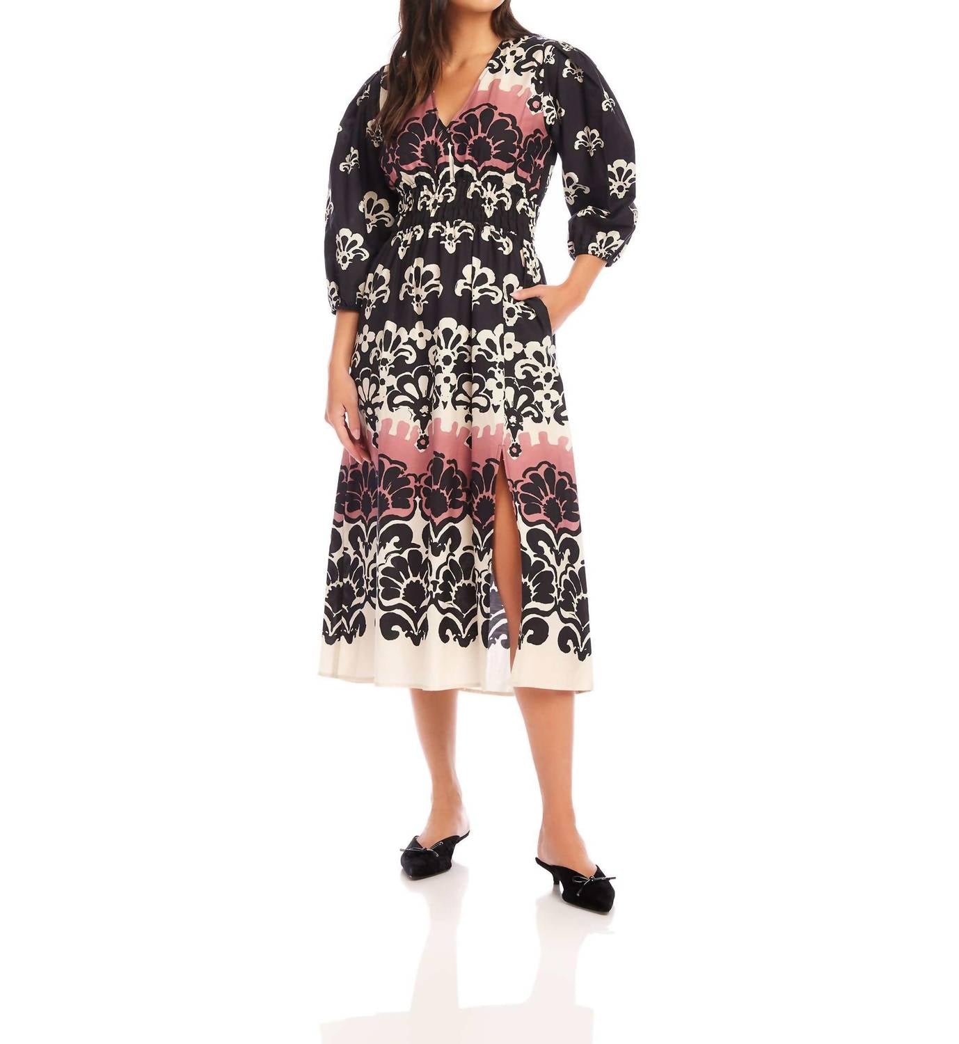 Fifteen Twenty - Lizbeth Shirred Waist Midi Dress