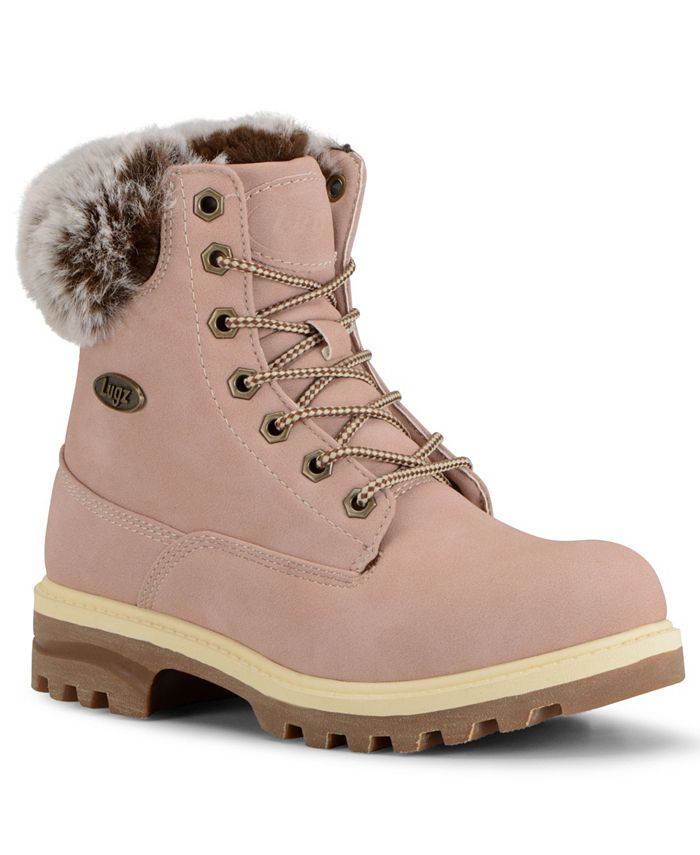Botas femininas Lugz Empire Hi Fur de 6 polegadas, rosa, tamanho 6.0