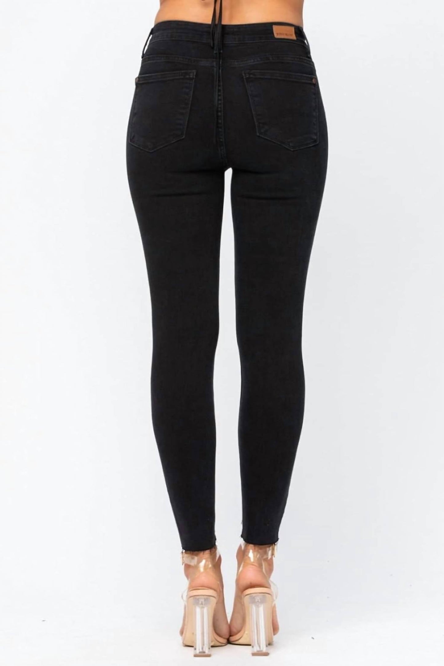 Judy Blue - Animal Print Distressed Skinny Jeans