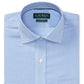 Camisa social listrada clássica Ralph Lauren masculina, tamanho 16,5, com ajuste regular e elástico, que não passa a ferro
