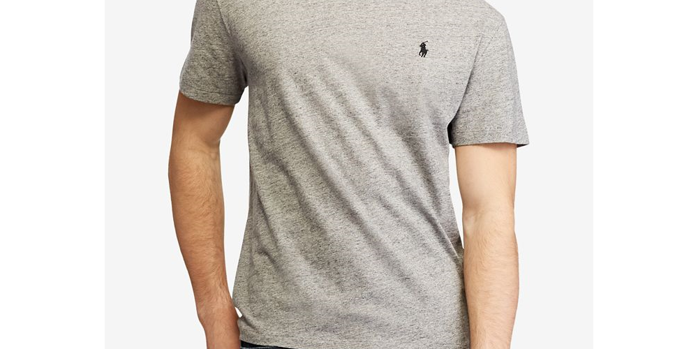 Camiseta Polo Ralph Lauren Masculina Gola V Cinza Tamanho Médio