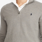 Polo Ralph Lauren Suéter Masculino de Algodão com Meio Zíper e Ajuste Clássico Cinza Tamanho P