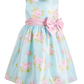 Vestido floral Shantung azul Good Lad para meninas, tamanho 4