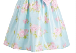 Vestido floral Shantung azul Good Lad para meninas, tamanho 4